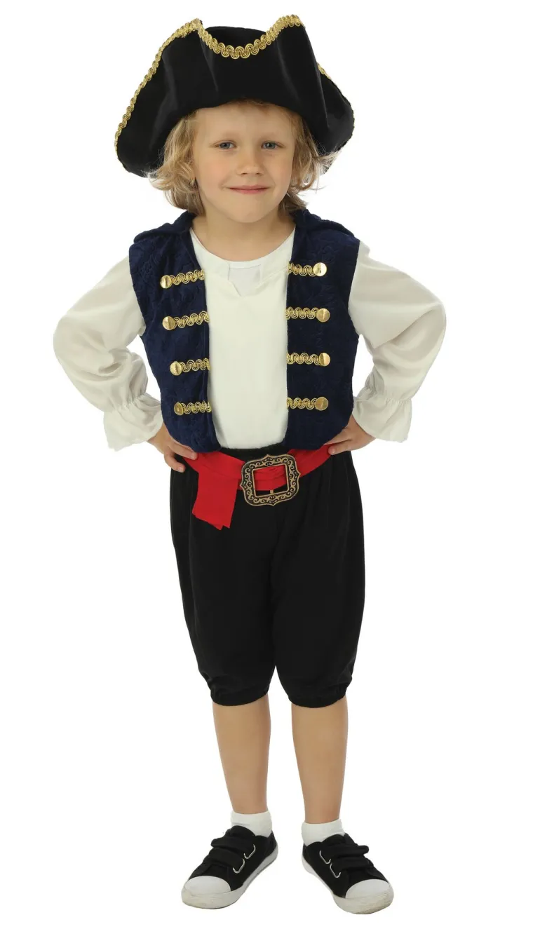 Déguisement de pirate avec chapeau garçon - 3 pièces - Bleu - 10-12 ans