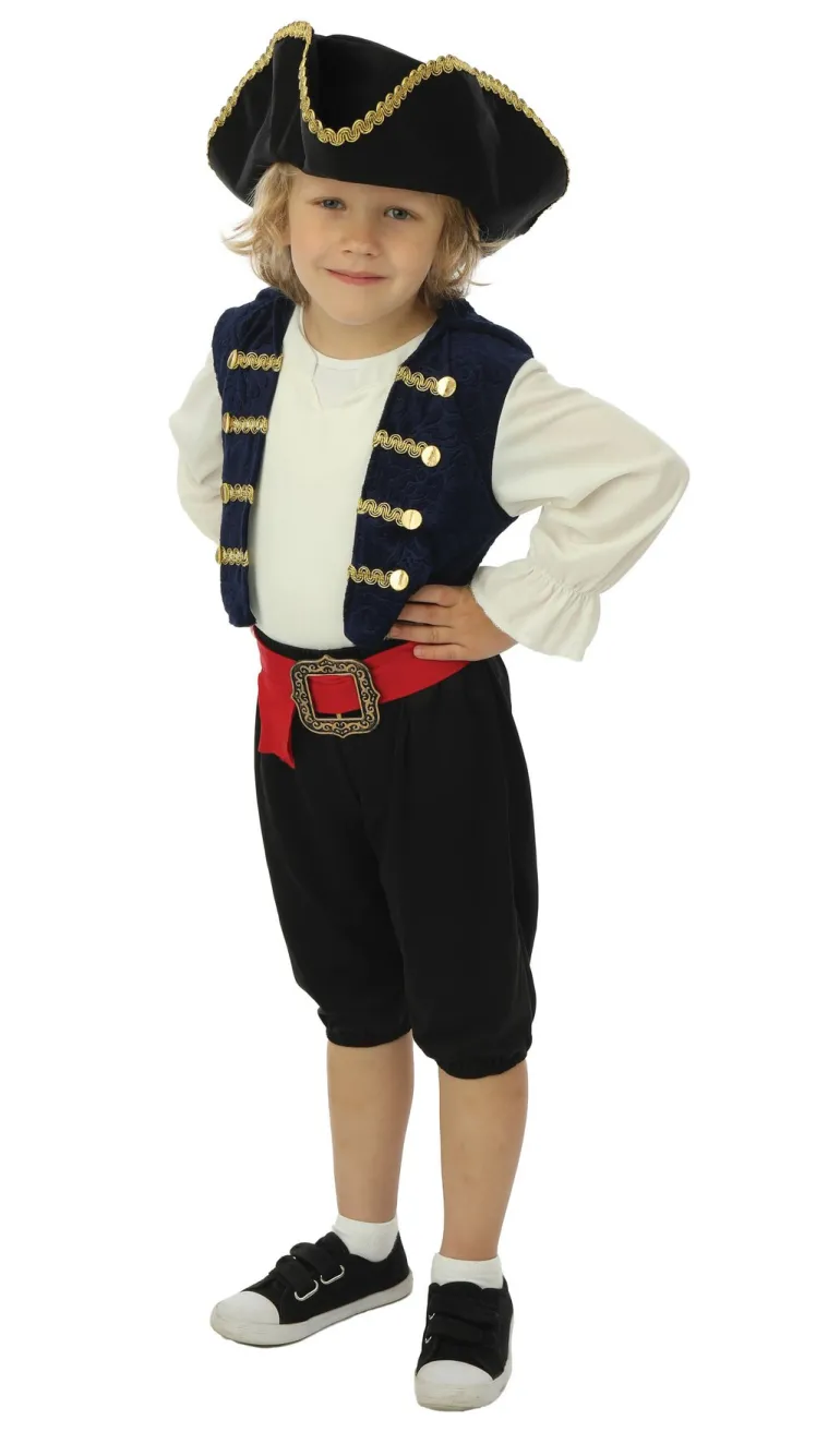 Déguisement de pirate avec chapeau garçon - 3 pièces - Bleu - 10-12 ans