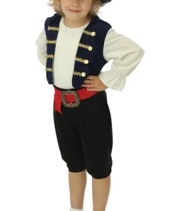 Déguisement de pirate avec chapeau garçon - 3 pièces - Bleu - 5-6 ans