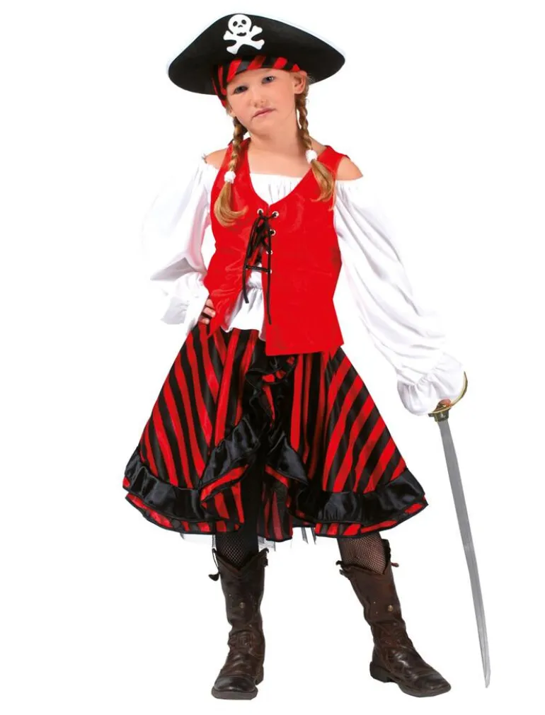 Déguisement de Pirate Coeur Noir Fille - Taille 152