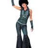 Déguisement Disco Combinaison Bleue Boogie Queen - Taille 36/38
