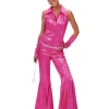 Déguisement Disco Combinaison Rose Groovy - Taille 36/38
