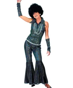 Déguisement Disco Combinaison Bleue Boogie Queen - Taille 40/42