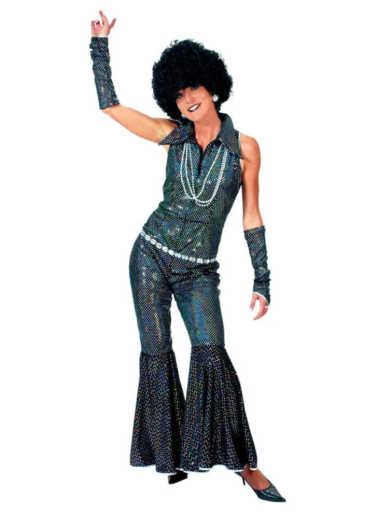 Déguisement Disco Combinaison Bleue Boogie Queen - Taille 40/42