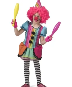Déguisement enfant Clown arc-en-ciel Fille - Taille 128