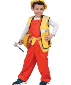 Déguisement Enfant Salopet Orange avec Veste Fluo - Taille 140