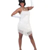 Déguisement Robe Paillettes Blanche avec Franges - Taille 36/38