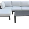 Ensemble lounge Yana en aluminium + table
