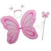 Ensemble papillon diadème + ailes + bâton - Rose