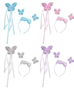 Ensemble papillon diadème + bâton - 4 couleurs différentes