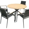 Ensemble table de jardin Naples avec table en polywood - 4 chaises de jardin - Aluminium - Noir