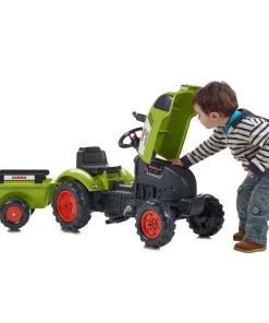 Falk Claas tracteur avec remorque vert