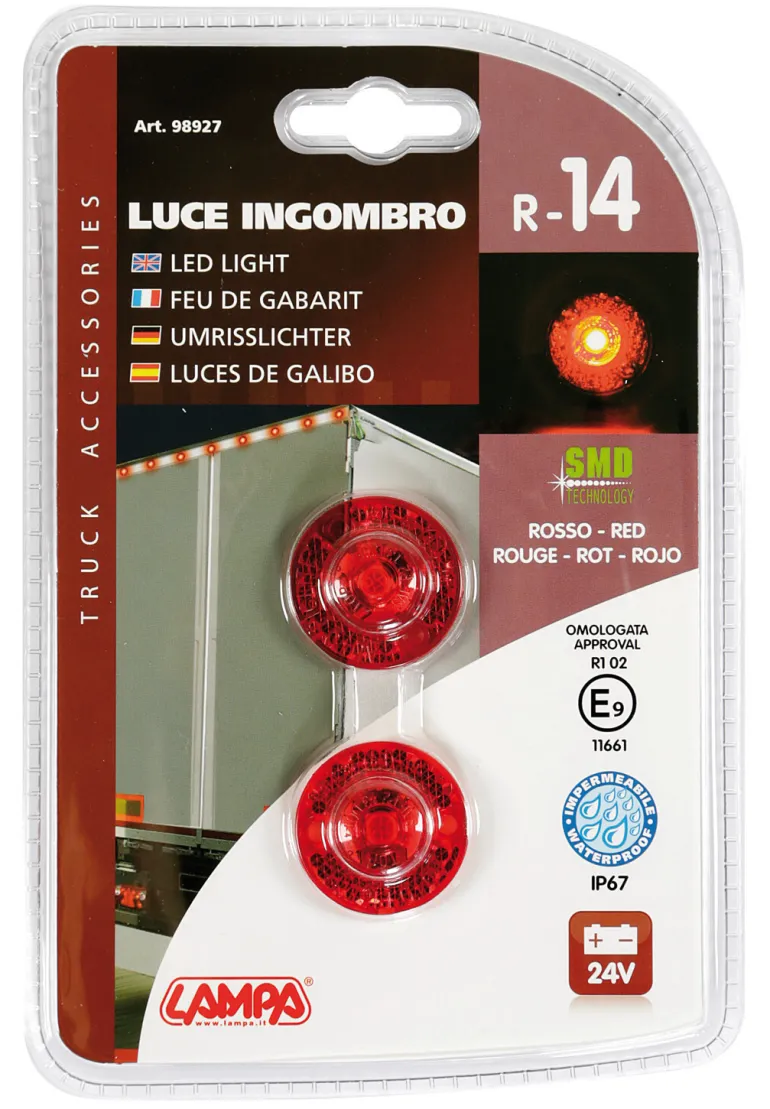Feu de LED 24V rouge - 2 Pièces