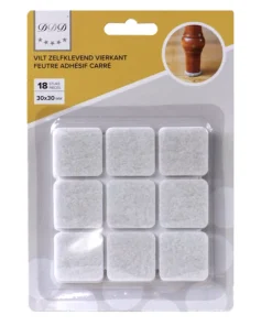 feutre adhésif carre 30x30 mm blanc 18 pieces