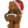 Figurine ours Merry Christmas avec lumière LED 38cm