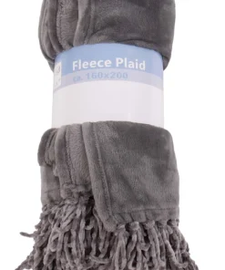 Fleece plaid gris 160x200 cm