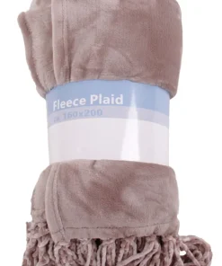 Fleece plaid taupe 160 x 200 cm