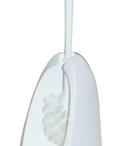 Garniture brosse de toilette blanche
