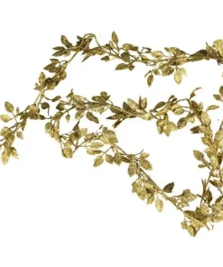 Guirl.noël feuilles or 170cm