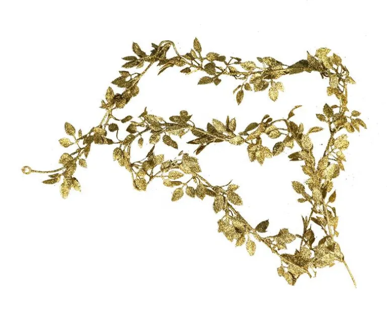 Guirl.noël feuilles or 170cm