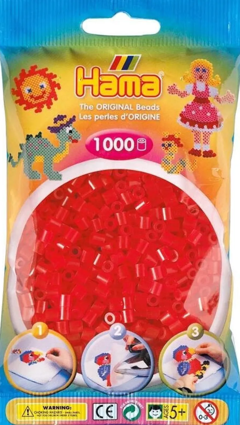 Hama midi perles 1000 pcs rouge transparent