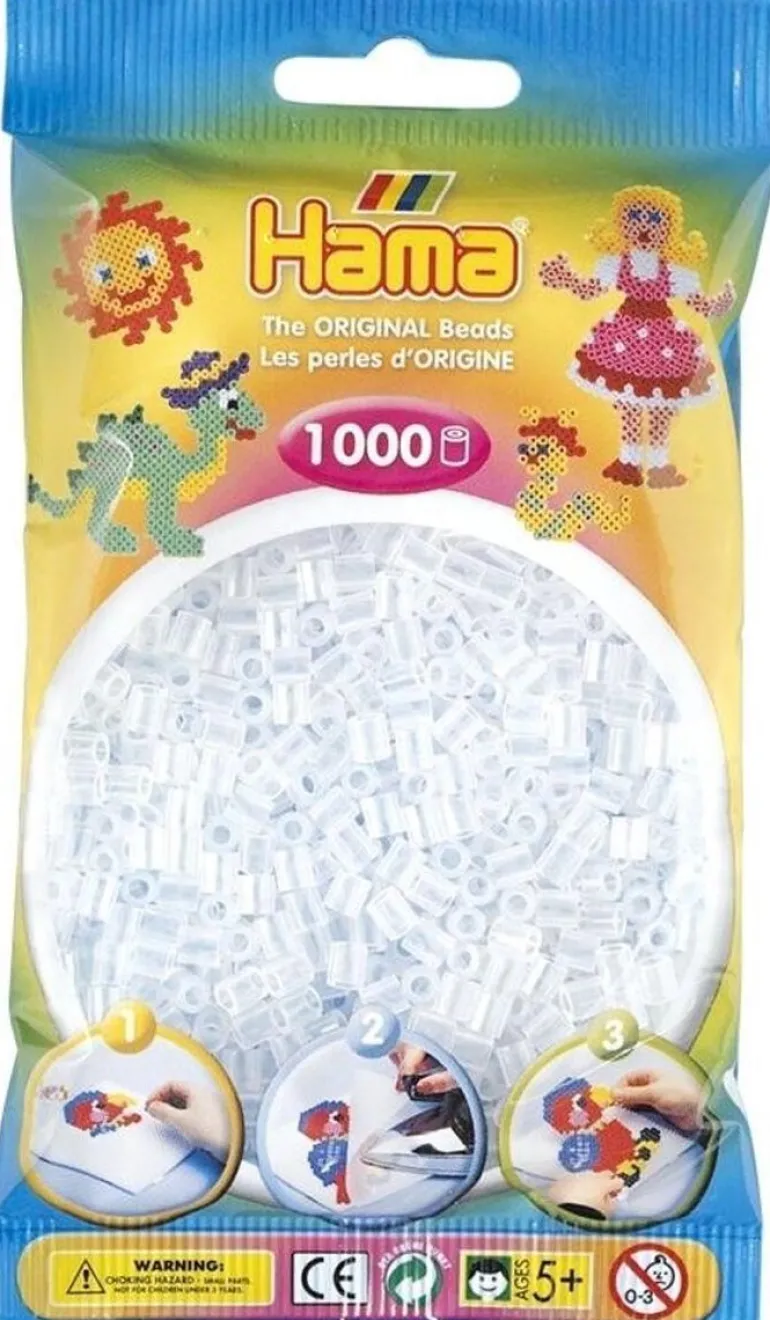 Hama perles à repasser 1000 pcs transparent