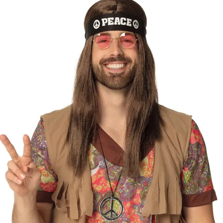 Hippie Set Peace deluxe - bandeau + lunettes + collier