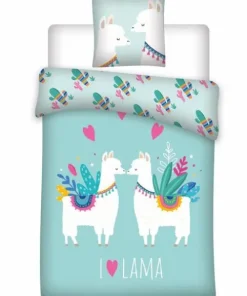 Housse de couette Lama Mint 140X200 Coton