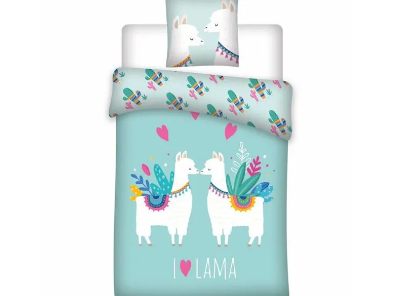 Housse de couette Lama Mint 140X200 Coton
