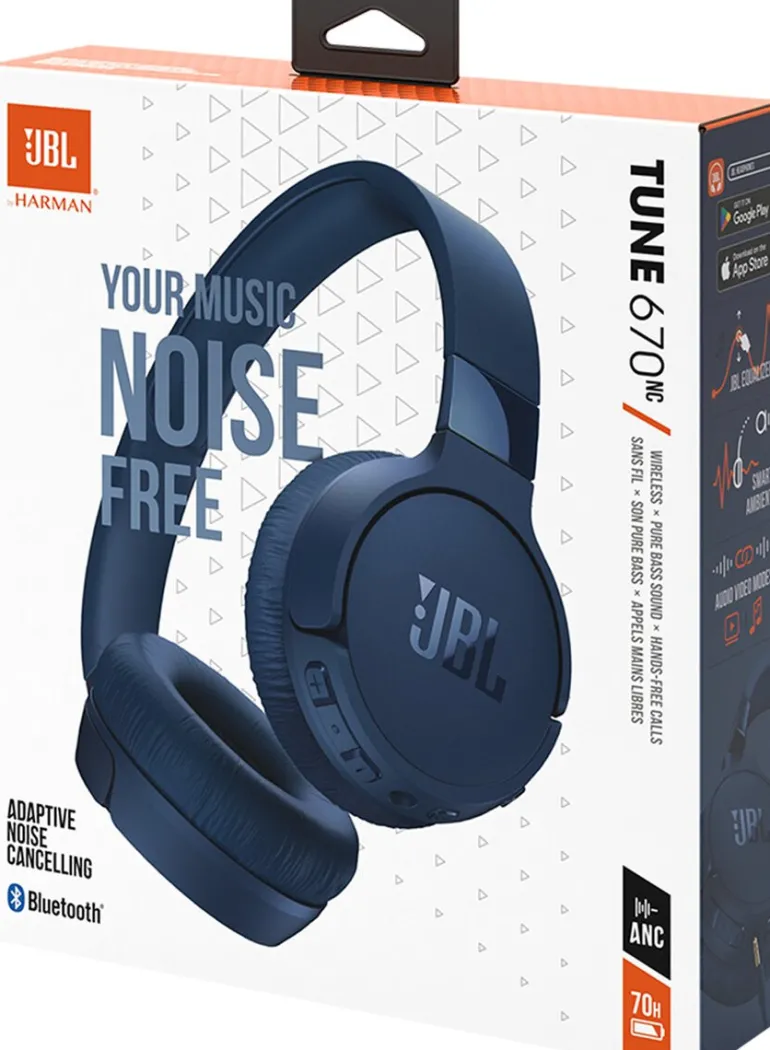 JBL Tune 670NC Casque sans fil supra-auriculaire - Réduction de bruit - Bleu