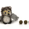 Jouet chat en peluche hibou avec ballon 9,5 cm