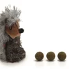 Jouet chat en peluche hérisson avec ballon 11,5 cm