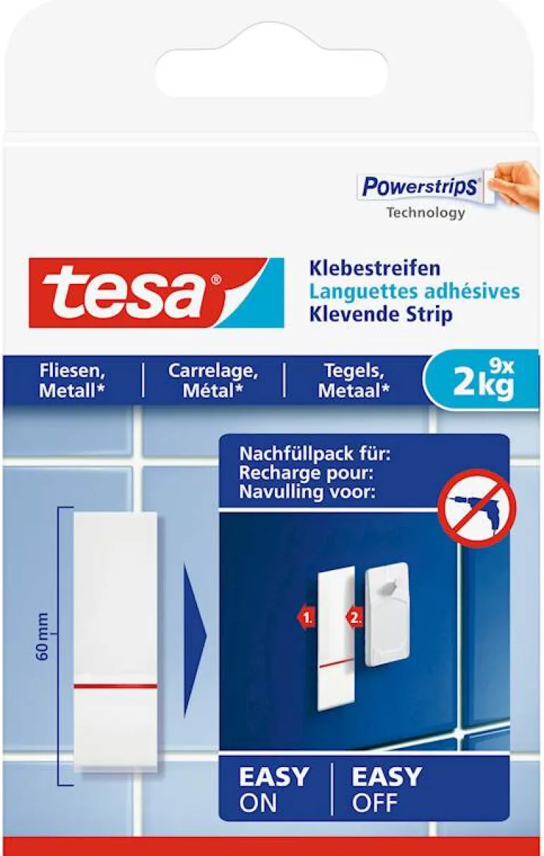 Languettes adhésives carrelage et métal (9 pcs) 2 kg