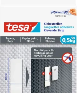 Languettes adhésives papier peint et plâtre (9 pcs) 0,5 kg