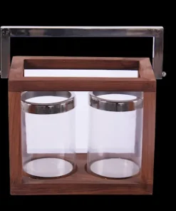 Lanterne en bois 2 lumières