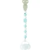 Lapidou Attache sucette Silicone bleu clair- blanc