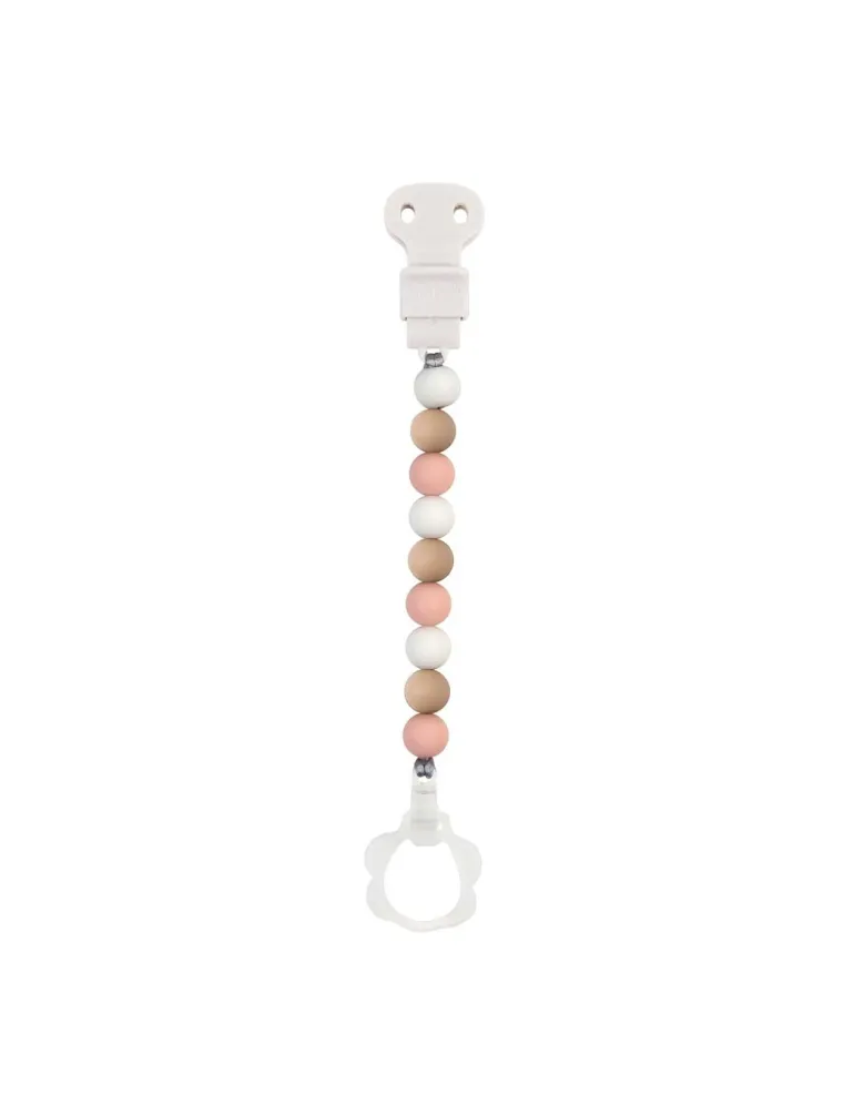 Lapidou Attache Tétine Beige-Rose-Blanc