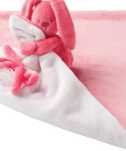 Lapidou Doudou couverture corail - rose ciel