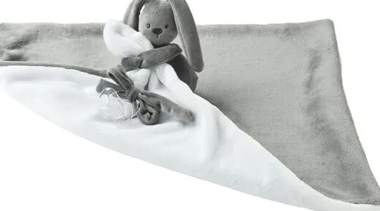 Lapidou Doudou couverture anthracite - blanc