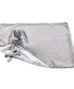 Lapidou Plaid Doudou Gris/Blanc 50x50 cm