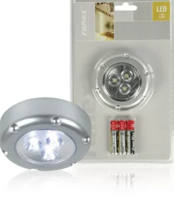 LED lampe avec bouton poussoir - argent