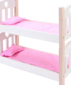 Lit superposé pour poupées rose/blanc