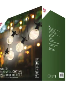 Lumière de Fête LED - 10 Grandes Ampoules - Blanc Chaud