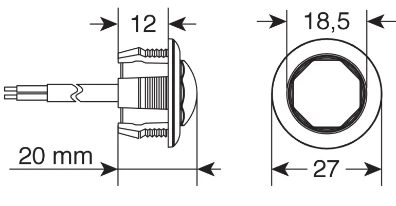 Lumière Led S14 Ambre Chromé