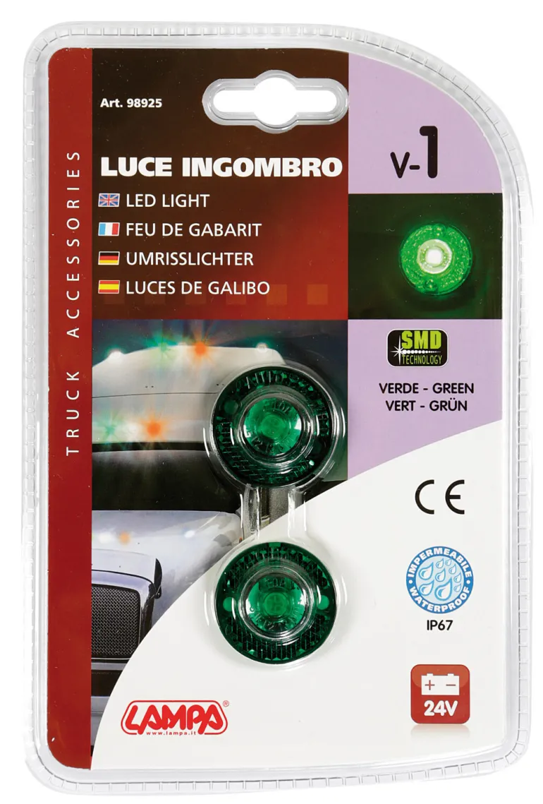 Lumière Led V-1 24V Vert