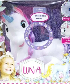 Luna Licorne Interactif - 3 Histoires - Yeux Mobiles - 36cm