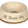 Mangeoire céramique 'My favourite dog' gris 22 x 8,5 cm