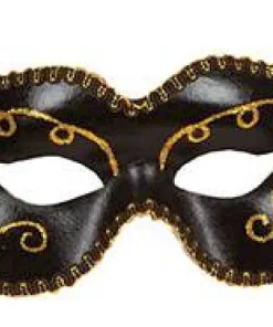 Masque Vénitien Noir Avec Paillettes