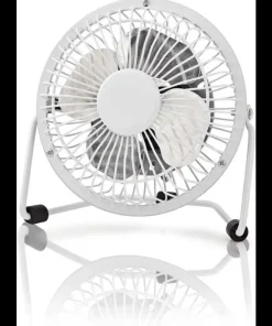 Mini ventilateur en métal USB blanc 10 cm diamètre