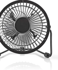 Mini ventilateur en métal USB noir 10 cm diamètre